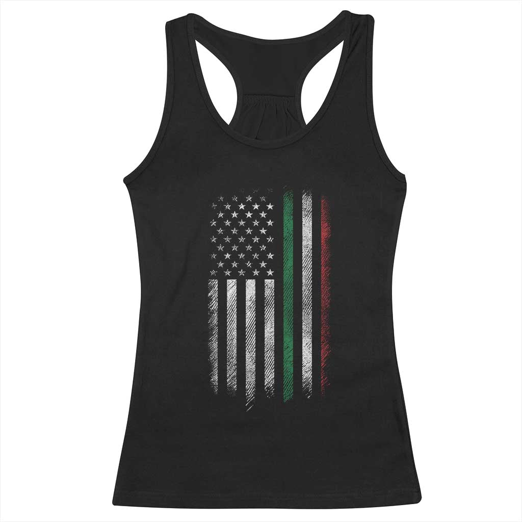 Italian American Flag Racerback Tank Top Retro Italy Flag Italian Family TS10 Black Print Your Wear
