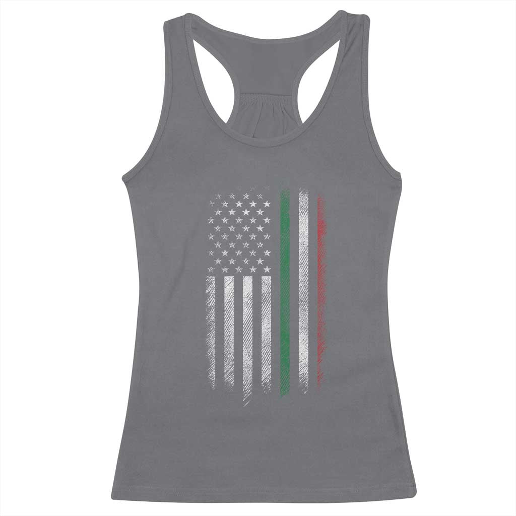 Italian American Flag Racerback Tank Top Retro Italy Flag Italian Family TS10 Charcoal Print Your Wear