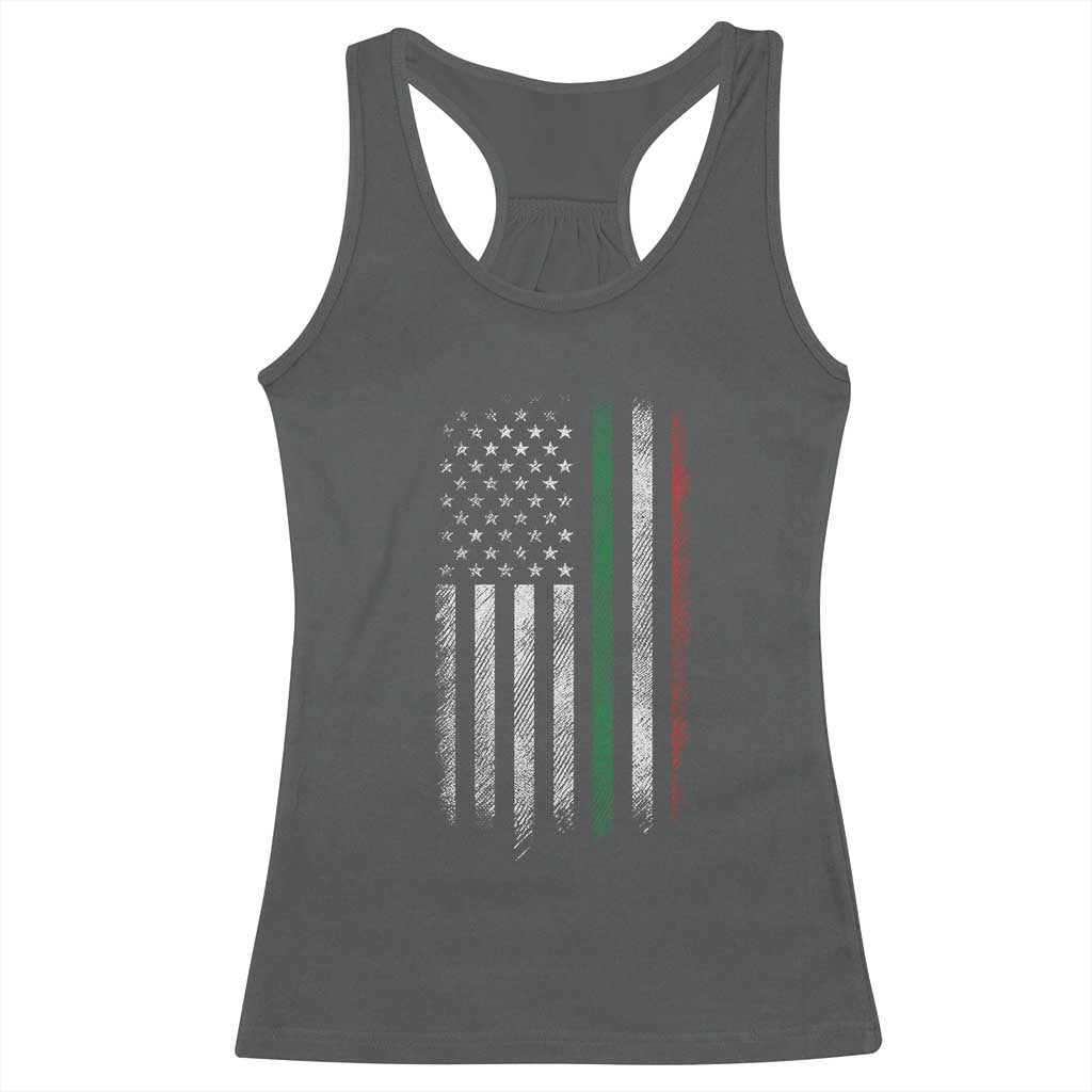 Italian American Flag Racerback Tank Top Retro Italy Flag Italian Family TS10 Dark Heather Print Your Wear