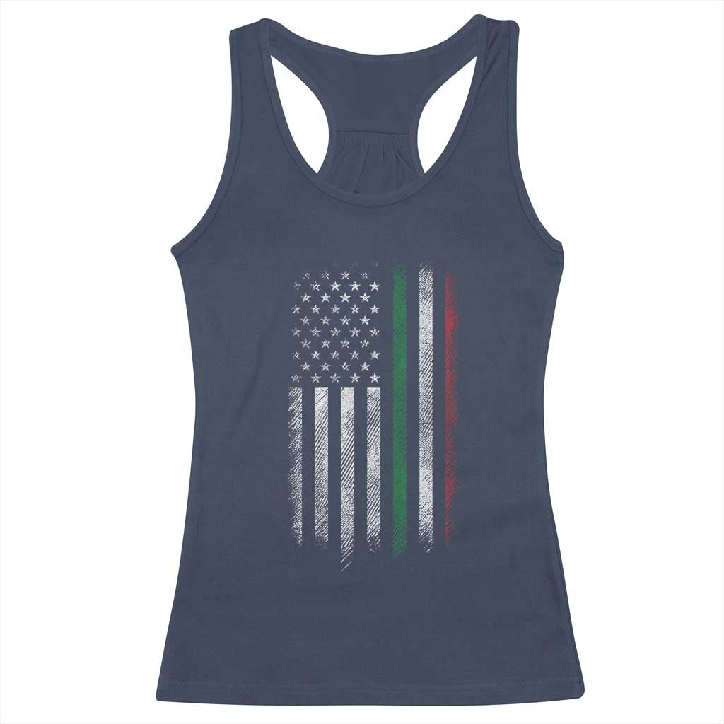 Italian American Flag Racerback Tank Top Retro Italy Flag Italian Family TS10 Navy Print Your Wear