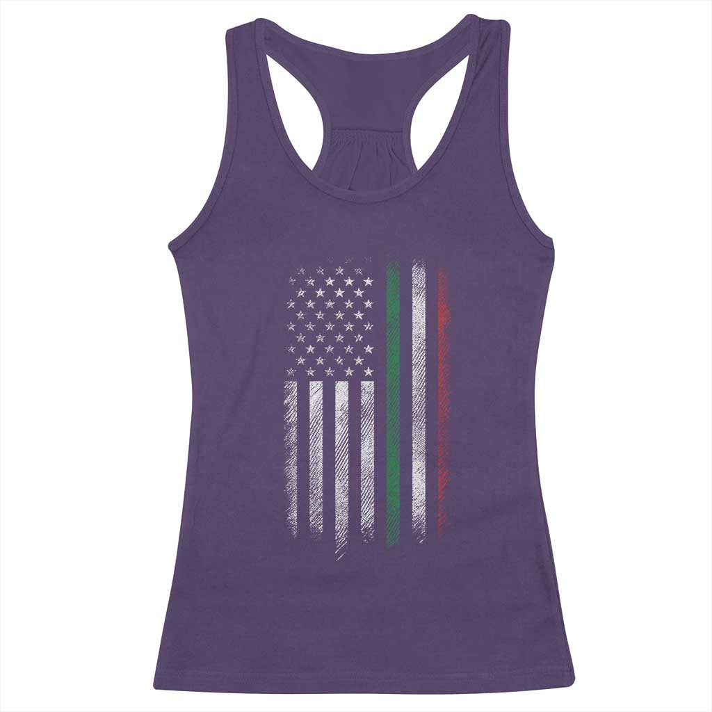 Italian American Flag Racerback Tank Top Retro Italy Flag Italian Family TS10 Purple Print Your Wear