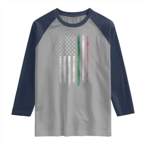 Italian American Flag Raglan Shirt Retro Italy Flag Italian Family TS10 Sport Gray Navy Print Your Wear