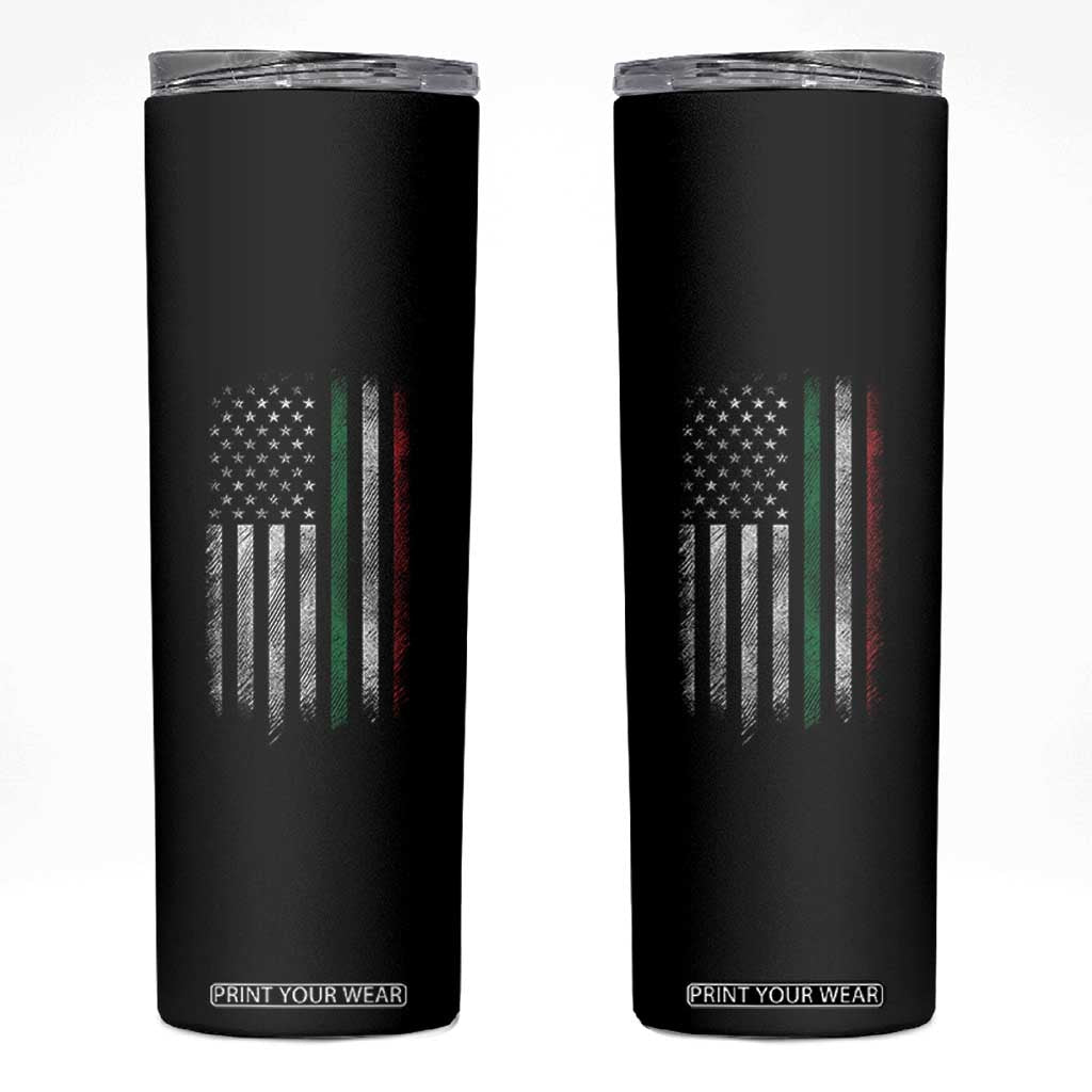 Italian American Flag Skinny Tumbler Retro Italy Flag Italian Family TS10 Black Print Your Wear