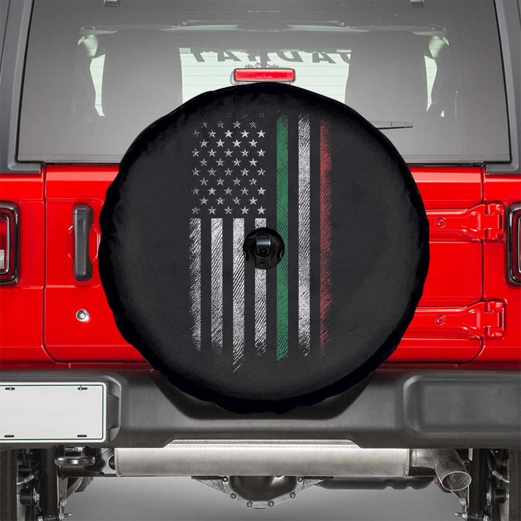 Italian American Flag Spare Tire Cover Retro Italy Flag Italian Family TS10 Black Print Your Wear