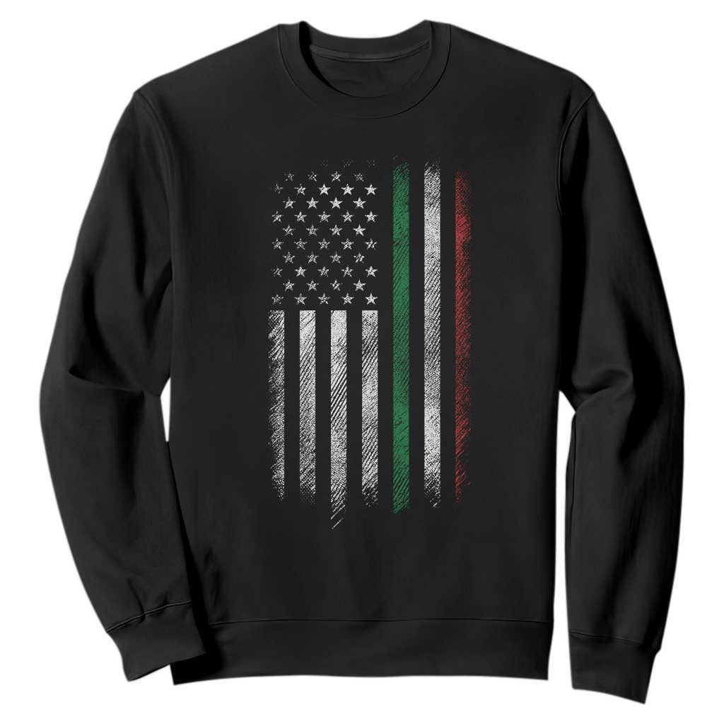 Italian American Flag Sweatshirt Retro Italy Flag Italian Family TS10 Black Print Your Wear