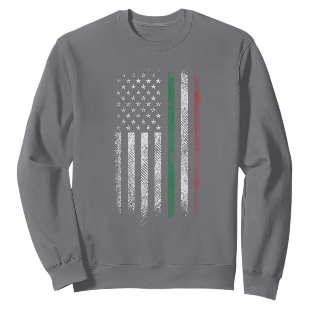 Italian American Flag Sweatshirt Retro Italy Flag Italian Family TS10 Charcoal Print Your Wear