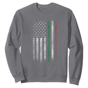 Italian American Flag Sweatshirt Retro Italy Flag Italian Family TS10 Charcoal Print Your Wear