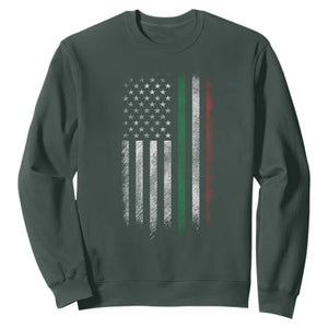 Italian American Flag Sweatshirt Retro Italy Flag Italian Family TS10 Dark Forest Green Print Your Wear
