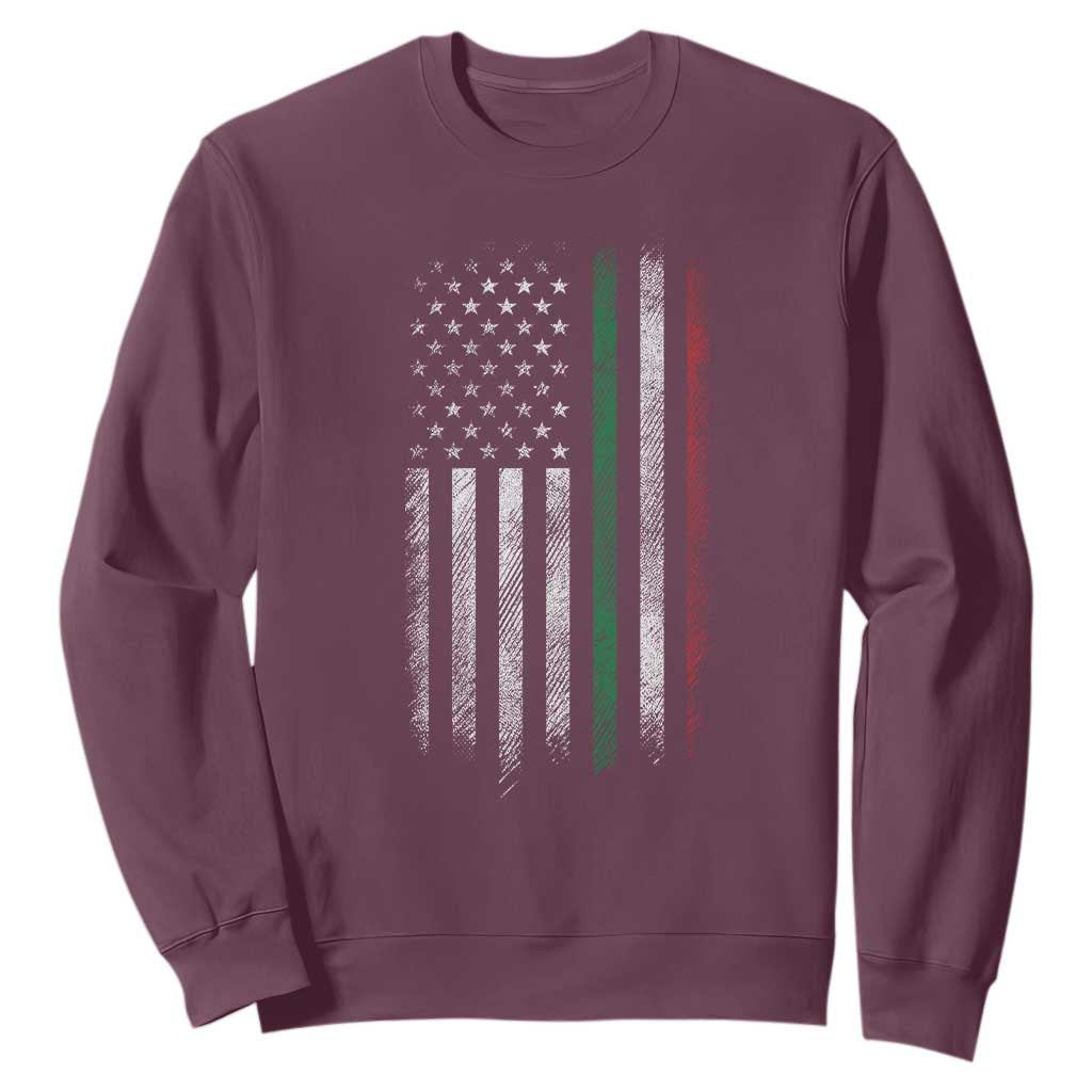 Italian American Flag Sweatshirt Retro Italy Flag Italian Family TS10 Maroon Print Your Wear