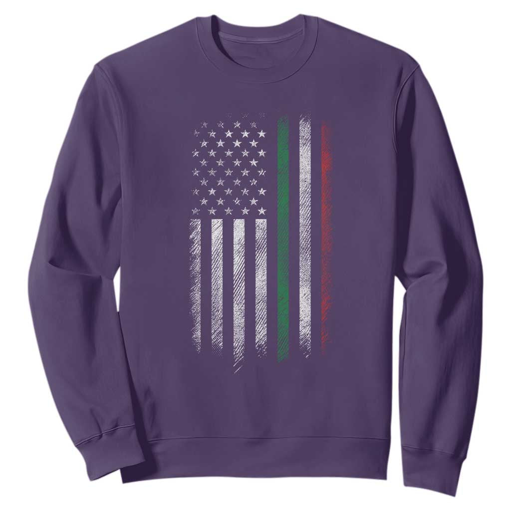 Italian American Flag Sweatshirt Retro Italy Flag Italian Family TS10 Purple Print Your Wear