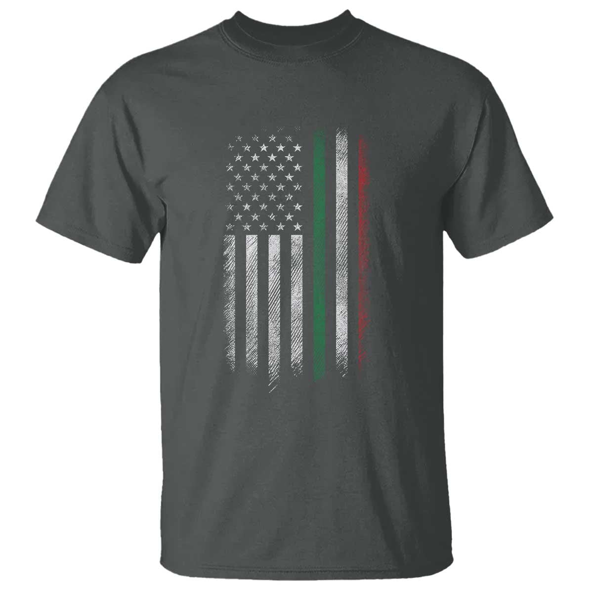 Italian American Flag T Shirt Retro Italy Flag Italian Family TS10 Dark Heather Print Your Wear