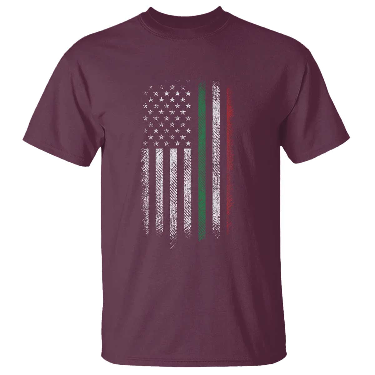 Italian American Flag T Shirt Retro Italy Flag Italian Family TS10 Maroon Print Your Wear