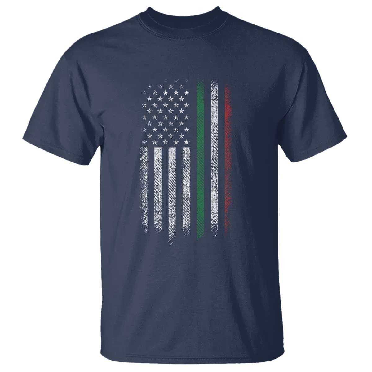 Italian American Flag T Shirt Retro Italy Flag Italian Family TS10 Navy Print Your Wear