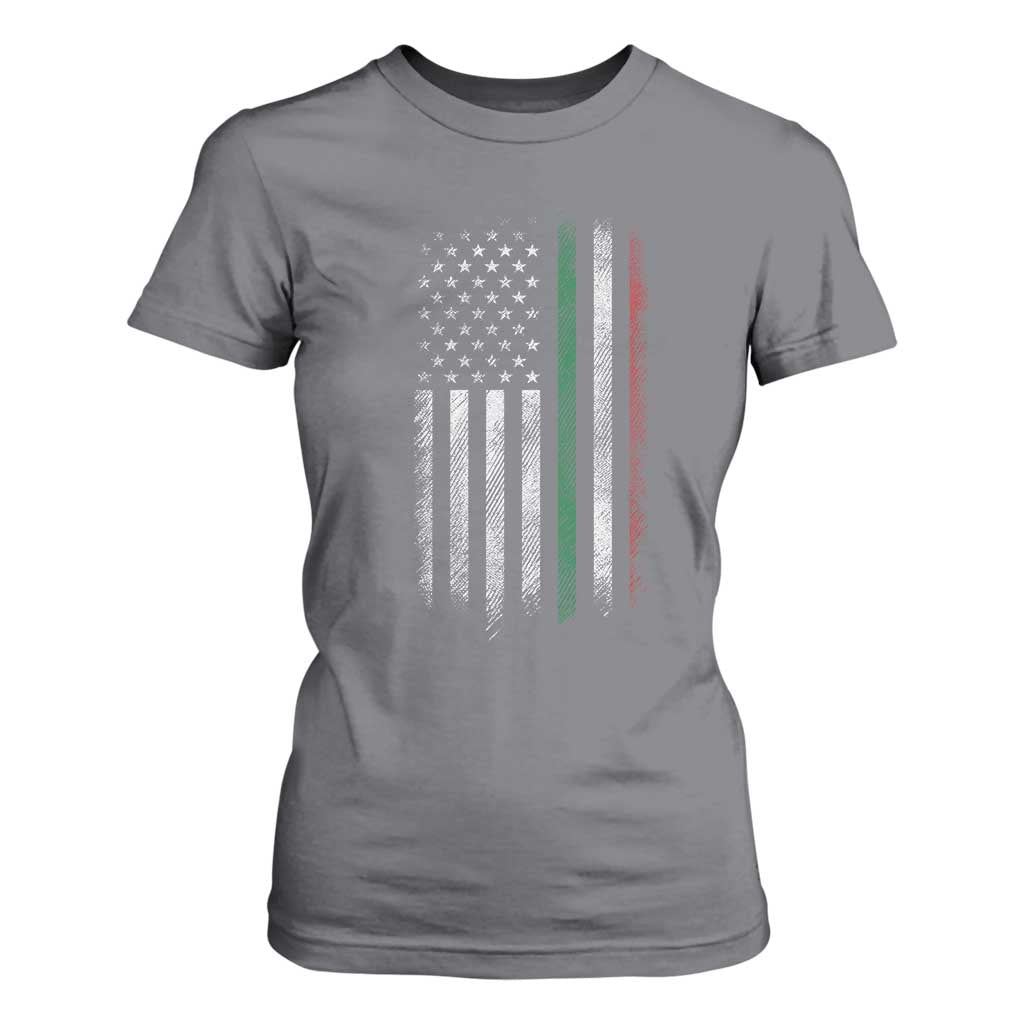 Italian American Flag T Shirt For Women Retro Italy Flag Italian Family TS10 Charcoal Print Your Wear