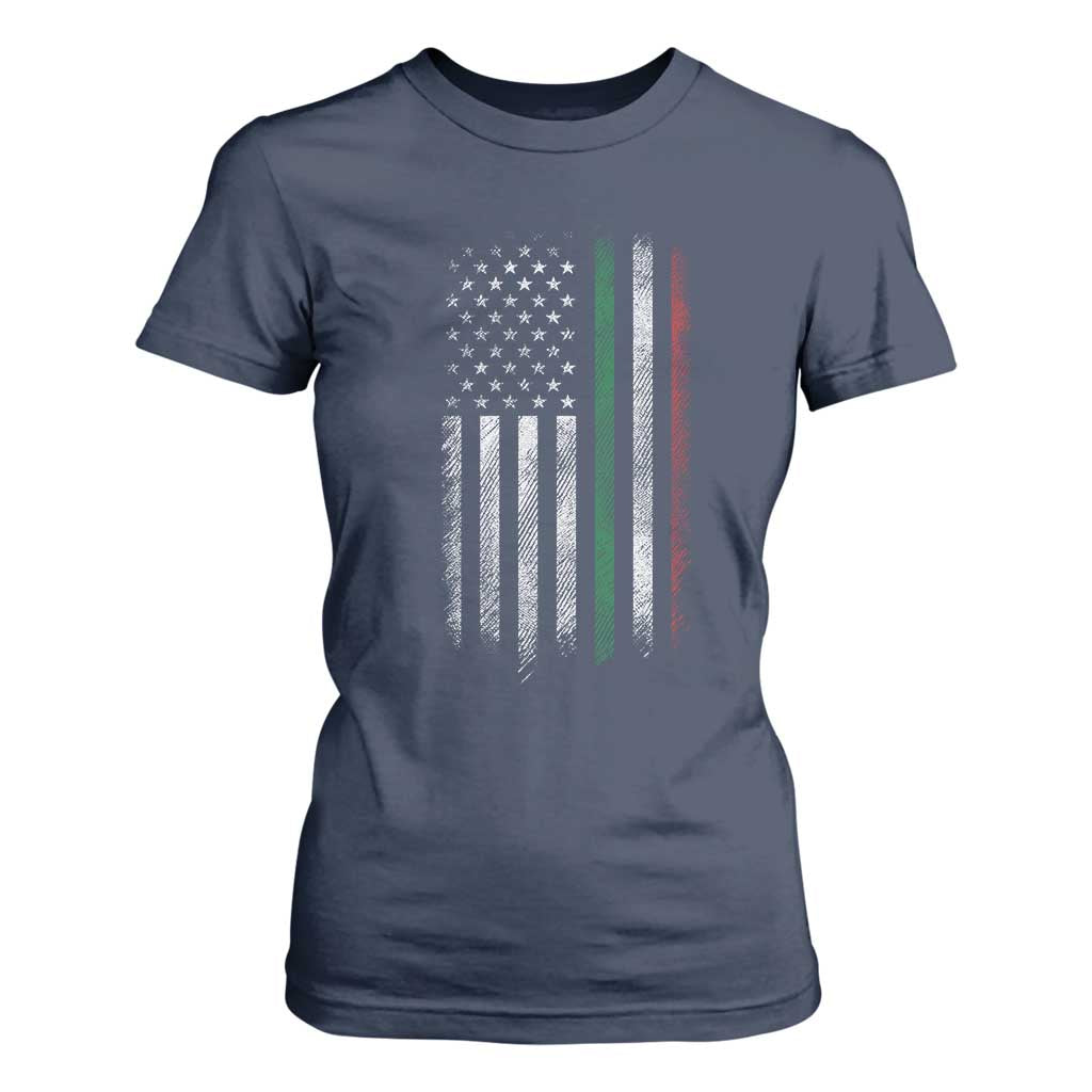 Italian American Flag T Shirt For Women Retro Italy Flag Italian Family TS10 Navy Print Your Wear