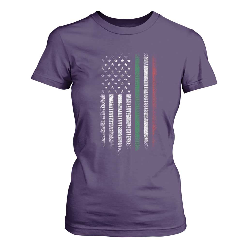 Italian American Flag T Shirt For Women Retro Italy Flag Italian Family TS10 Purple Print Your Wear