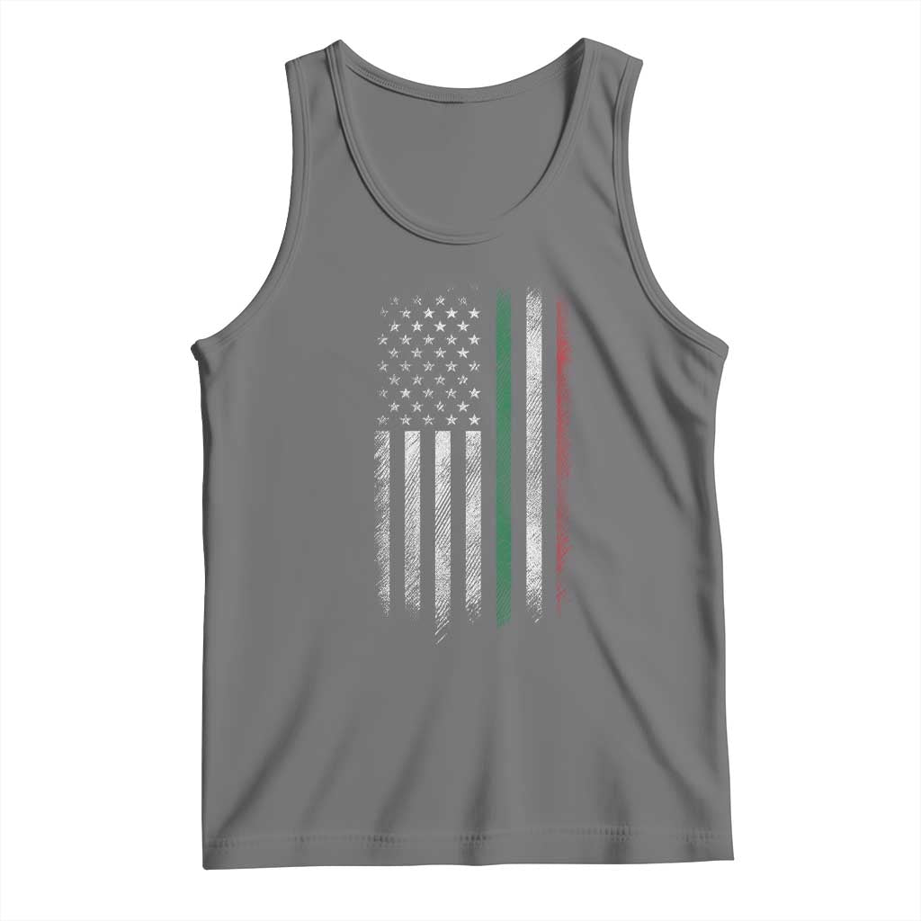 Italian American Flag Tank Top Retro Italy Flag Italian Family TS10 Black Heather Print Your Wear
