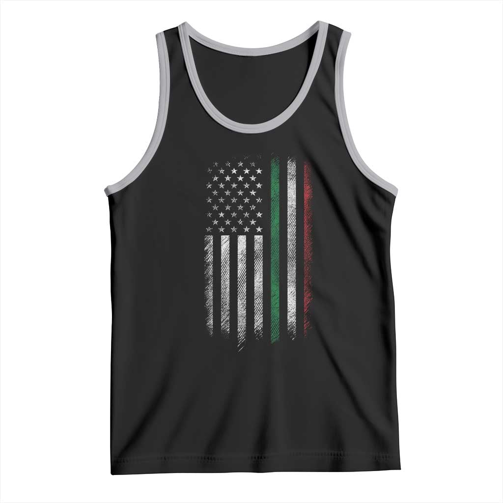 Italian American Flag Tank Top Retro Italy Flag Italian Family TS10 Black Athletic Heather Print Your Wear