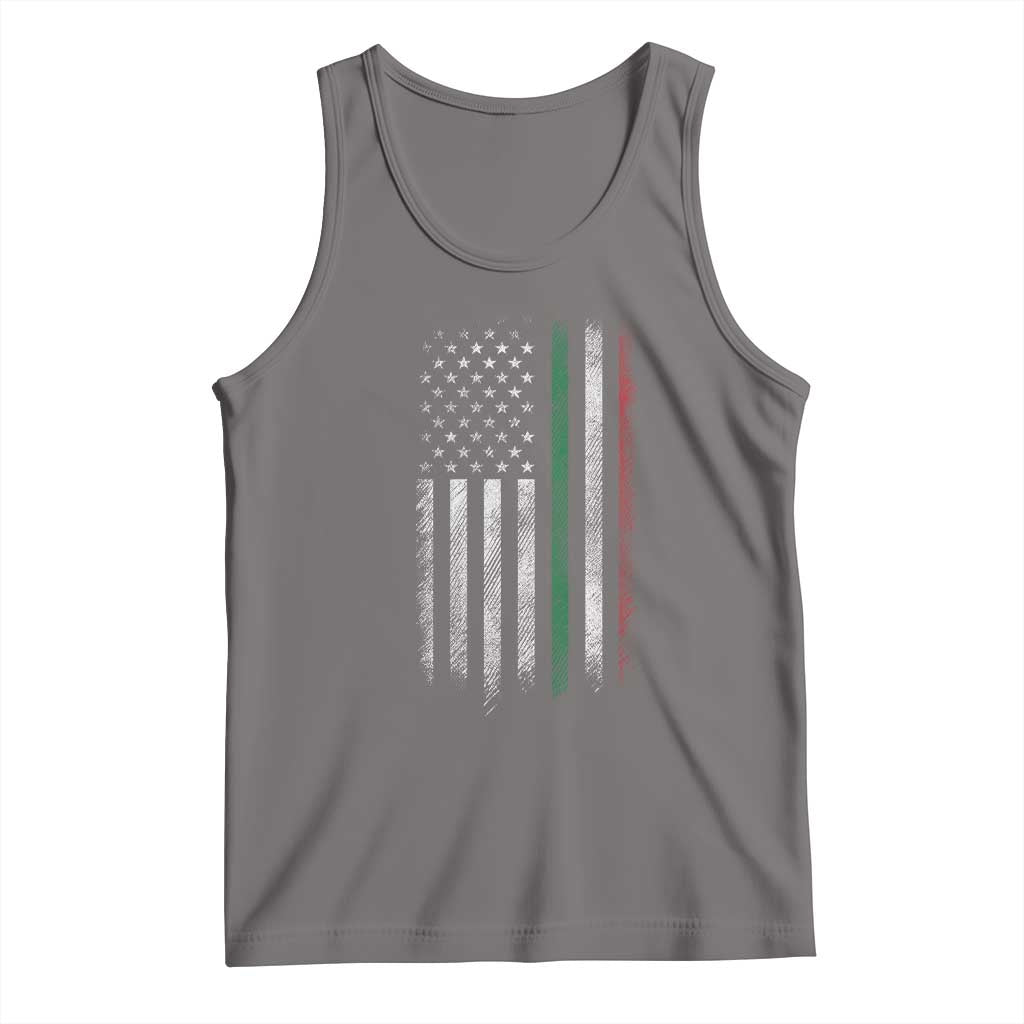 Italian American Flag Tank Top Retro Italy Flag Italian Family TS10 Deep Heather Print Your Wear
