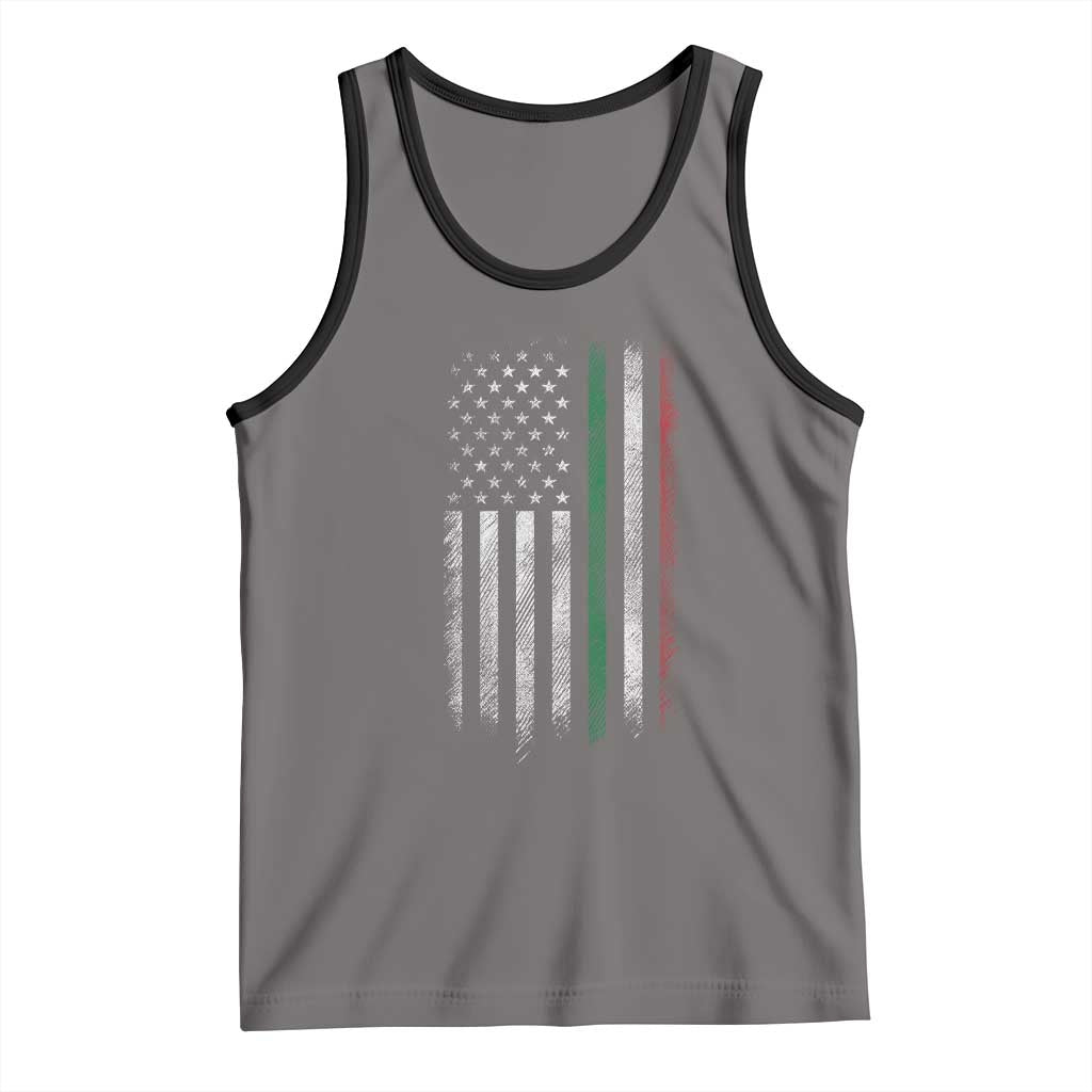 Italian American Flag Tank Top Retro Italy Flag Italian Family TS10 Deep Heather Black Print Your Wear