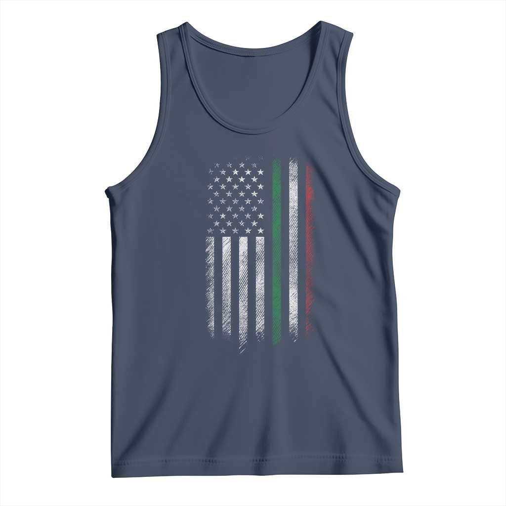 Italian American Flag Tank Top Retro Italy Flag Italian Family TS10 Navy Print Your Wear