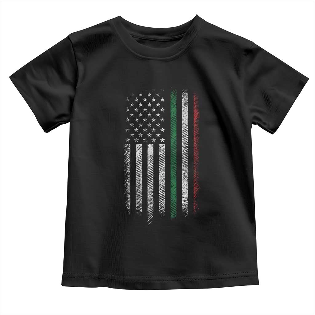 Italian American Flag Toddler T Shirt Retro Italy Flag Italian Family TS10 Black Print Your Wear