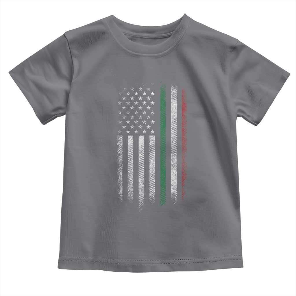 Italian American Flag Toddler T Shirt Retro Italy Flag Italian Family TS10 Charcoal Print Your Wear