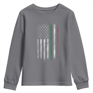 Italian American Flag Youth Sweatshirt Retro Italy Flag Italian Family TS10 Charcoal Print Your Wear