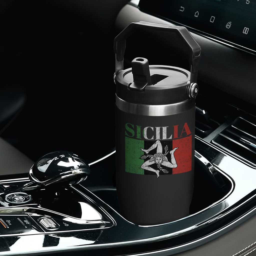 Italian Flag Flip Straw Tumbler Pisa Tower Colosseum Classic Scooter Retro TS10 Print Your Wear