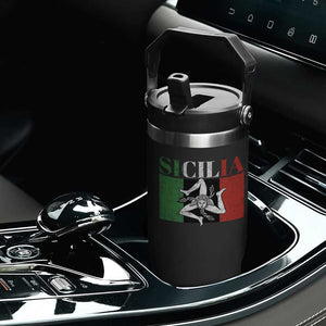Italian Flag Flip Straw Tumbler Pisa Tower Colosseum Classic Scooter Retro TS10 Print Your Wear