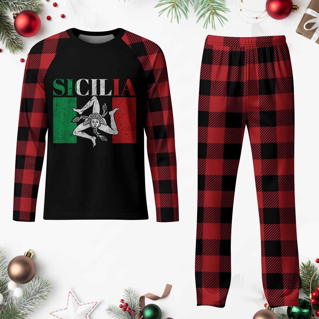 Italian Flag Plaid Pajama Set Pisa Tower Colosseum Classic Scooter Retro TS10 Buffalo Plaid Print Your Wear