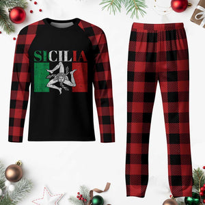 Italian Flag Plaid Pajama Set Pisa Tower Colosseum Classic Scooter Retro TS10 Buffalo Plaid Print Your Wear