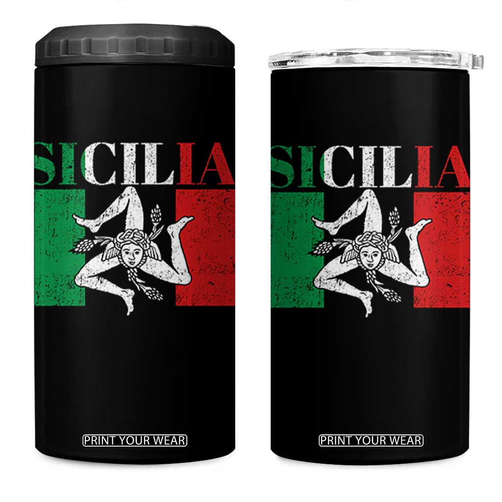 Italian Flag 4 in 1 Can Cooler Tumbler Pisa Tower Colosseum Classic Scooter Retro TS10 One Size: 16 oz Black Print Your Wear