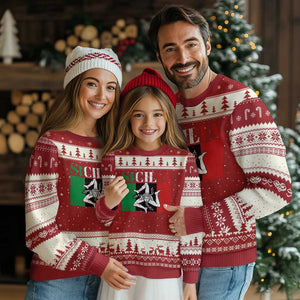 Italian Flag Ugly Christmas Sweater Pisa Tower Colosseum Classic Scooter Retro TS10 Red Beige Print Your Wear