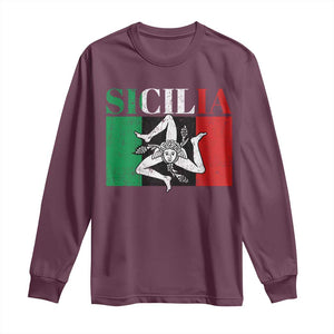 Italian Flag Long Sleeve Shirt Pisa Tower Colosseum Classic Scooter Retro TS10 Maroon Print Your Wear