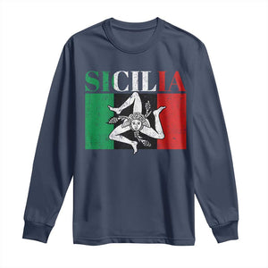 Italian Flag Long Sleeve Shirt Pisa Tower Colosseum Classic Scooter Retro TS10 Navy Print Your Wear