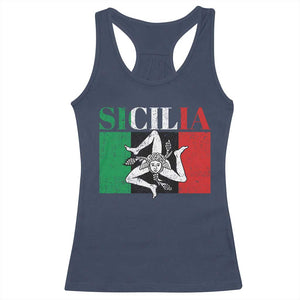 Italian Flag Racerback Tank Top Pisa Tower Colosseum Classic Scooter Retro TS10 Navy Print Your Wear