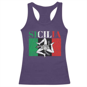 Italian Flag Racerback Tank Top Pisa Tower Colosseum Classic Scooter Retro TS10 Purple Print Your Wear