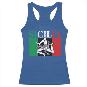 Italian Flag Racerback Tank Top Pisa Tower Colosseum Classic Scooter Retro TS10 Royal Blue Print Your Wear
