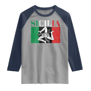 Italian Flag Raglan Shirt Pisa Tower Colosseum Classic Scooter Retro TS10 Sport Gray Navy Print Your Wear