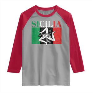 Italian Flag Raglan Shirt Pisa Tower Colosseum Classic Scooter Retro TS10 Sport Gray Red Print Your Wear