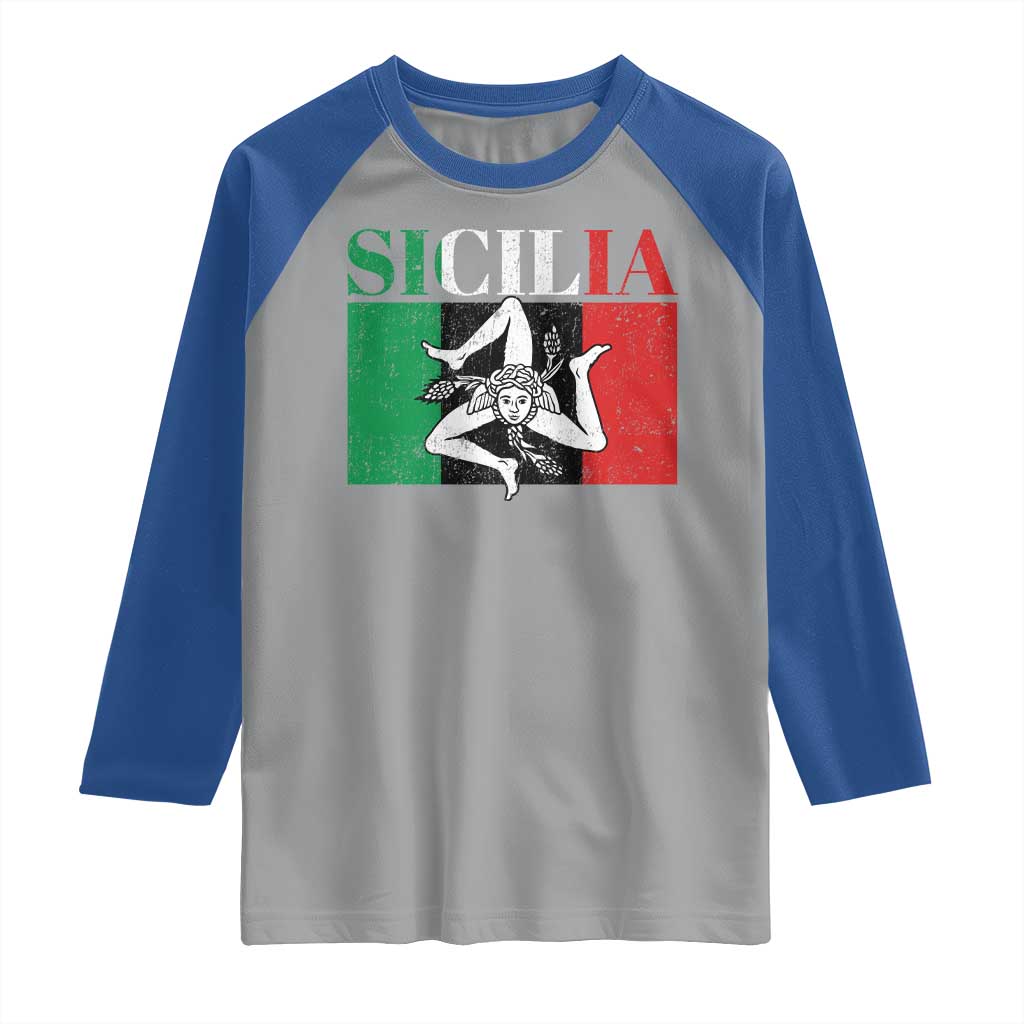 Italian Flag Raglan Shirt Pisa Tower Colosseum Classic Scooter Retro TS10 Sport Gray Royal Print Your Wear