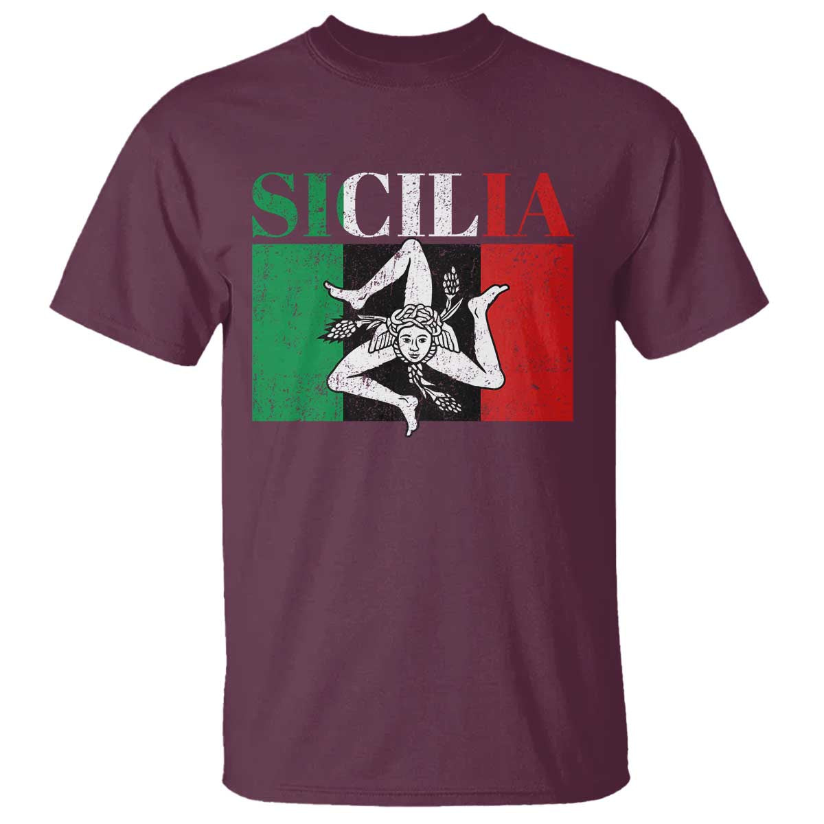 Italian Flag T Shirt Pisa Tower Colosseum Classic Scooter Retro TS10 Maroon Print Your Wear