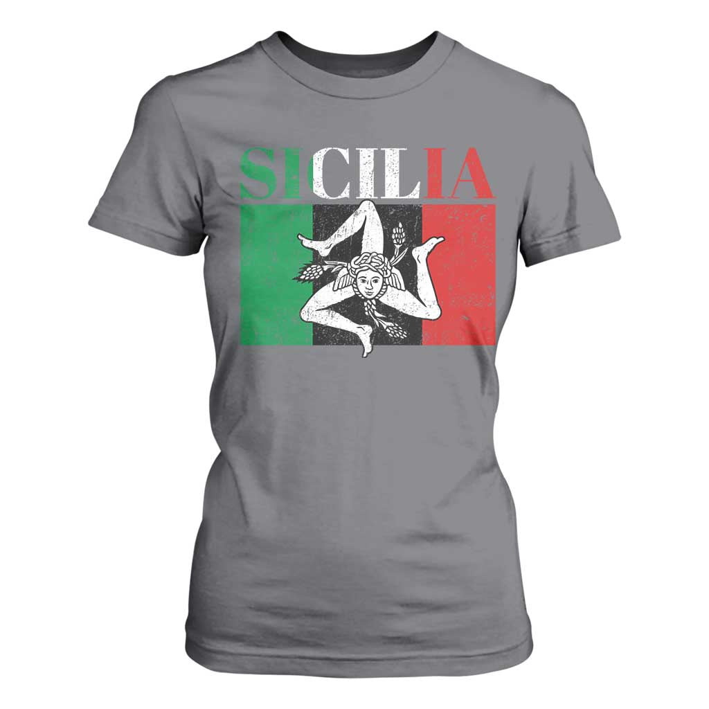 Italian Flag T Shirt For Women Pisa Tower Colosseum Classic Scooter Retro TS10 Charcoal Print Your Wear