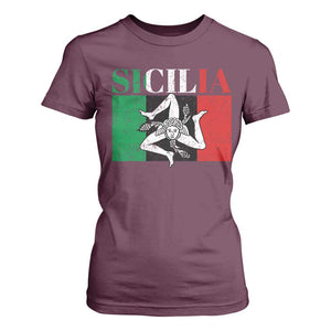 Italian Flag T Shirt For Women Pisa Tower Colosseum Classic Scooter Retro TS10 Maroon Print Your Wear