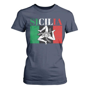 Italian Flag T Shirt For Women Pisa Tower Colosseum Classic Scooter Retro TS10 Navy Print Your Wear