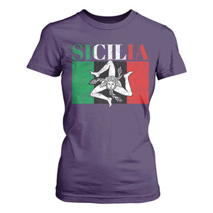 Italian Flag T Shirt For Women Pisa Tower Colosseum Classic Scooter Retro TS10 Purple Print Your Wear