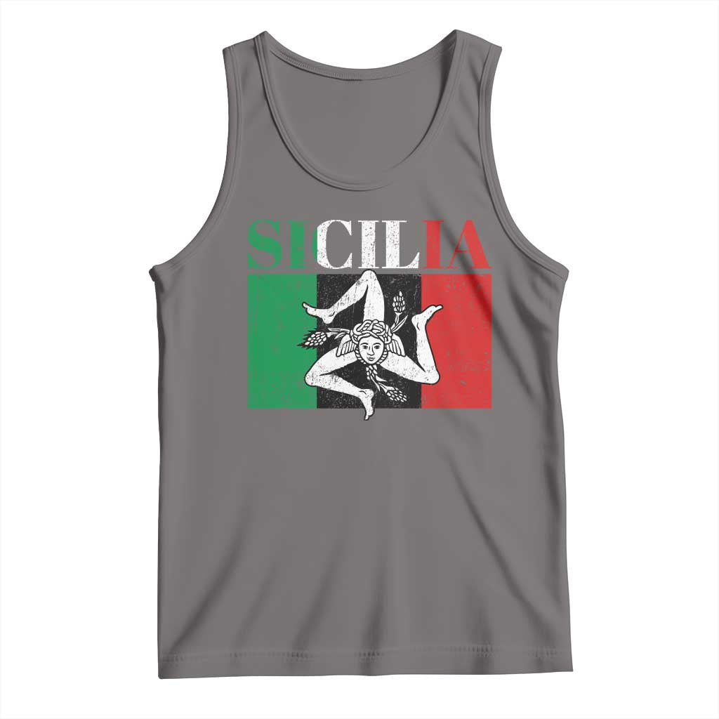 Italian Flag Tank Top Pisa Tower Colosseum Classic Scooter Retro TS10 Deep Heather Print Your Wear
