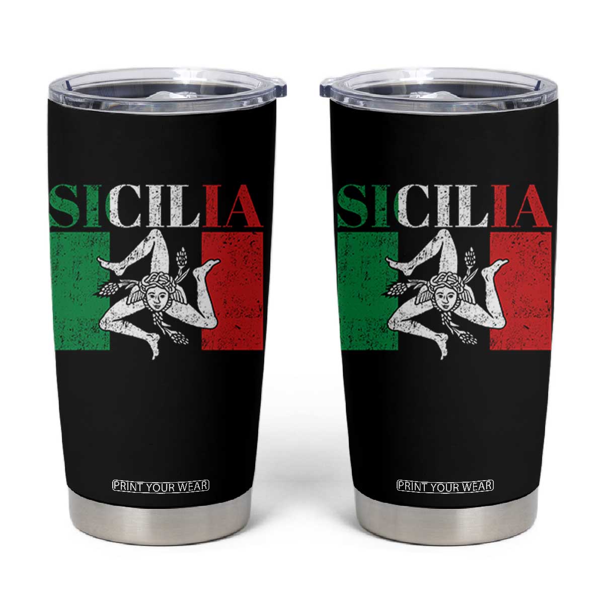 Italian Flag Tumbler Cup Pisa Tower Colosseum Classic Scooter Retro TS10 Black Print Your Wear
