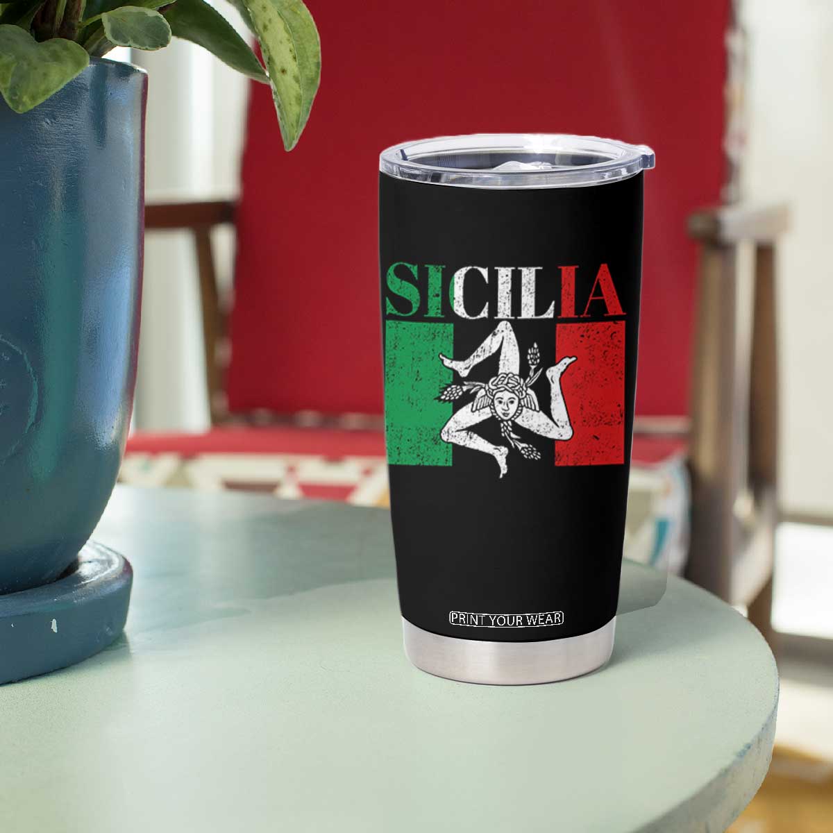 Italian Flag Tumbler Cup Pisa Tower Colosseum Classic Scooter Retro TS10 Print Your Wear